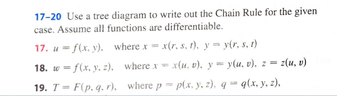 Solved 17-20 Use a tree diagram to write out the Chain Rule | Chegg.com