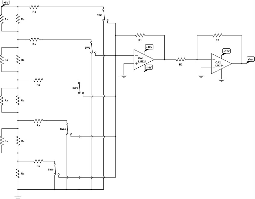 The Digital to Analogue Converter circuit above,