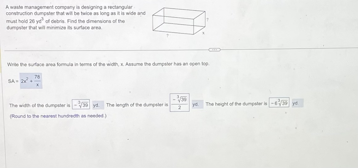 Solved A waste management company is designing a rectangular | Chegg.com