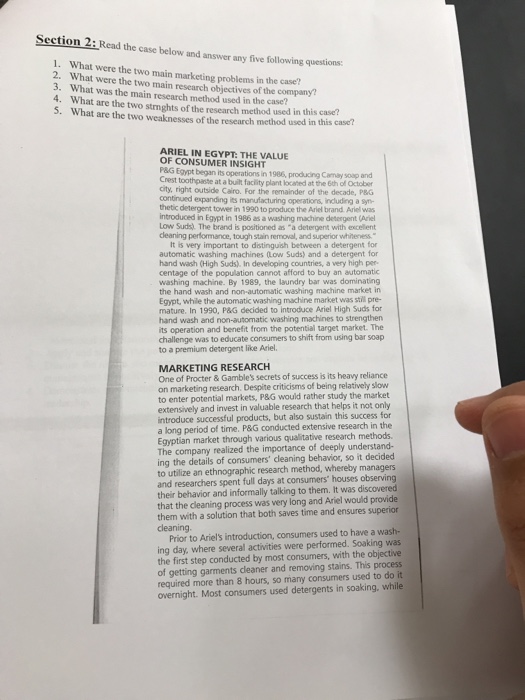 Solved Section 2: Read the case below and answer any five | Chegg.com