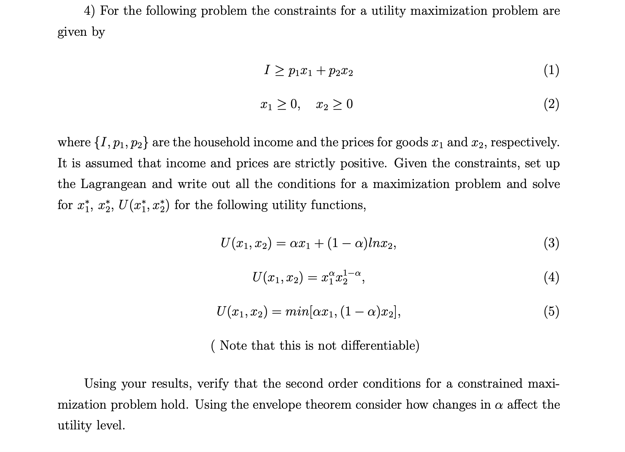 Solved 4) For the following problem the constraints for a | Chegg.com