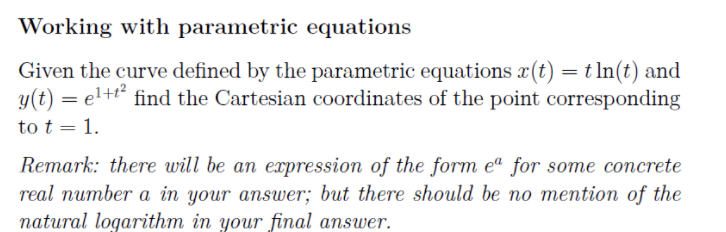 Solved Working with parametric equations Given the curve | Chegg.com