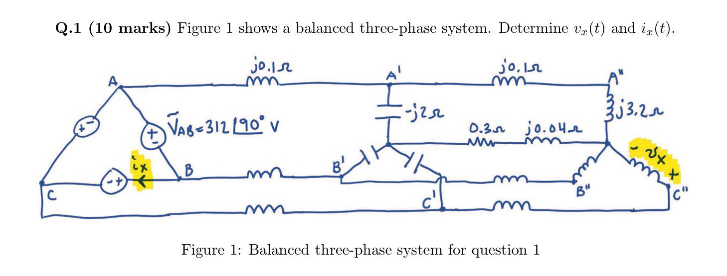 Solved Q 1 10 Marks Figure 1 Shows A Balanced Three Pha Chegg Com