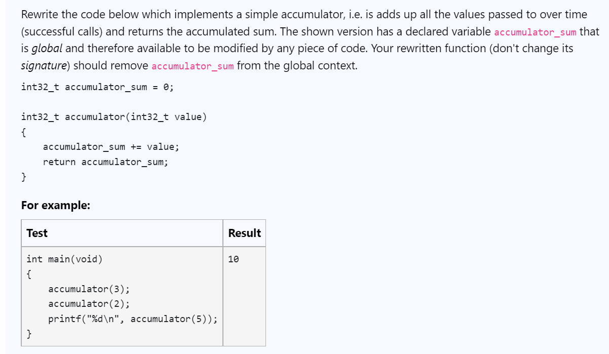 Solved Rewrite the code below which implements a simple | Chegg.com