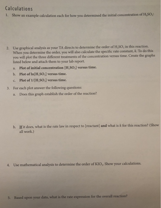 Solved This Is For The Iodine Clock: Kinetic Reactions Lab. | Chegg.com