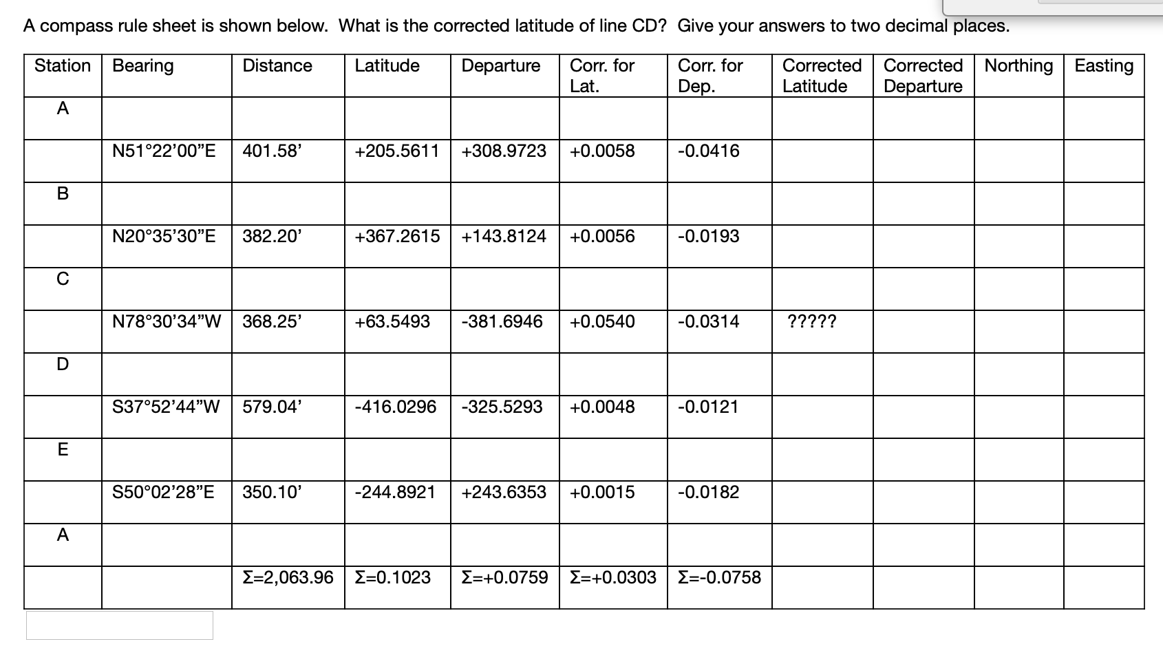 Solved A compass rule sheet is shown below. What is the | Chegg.com