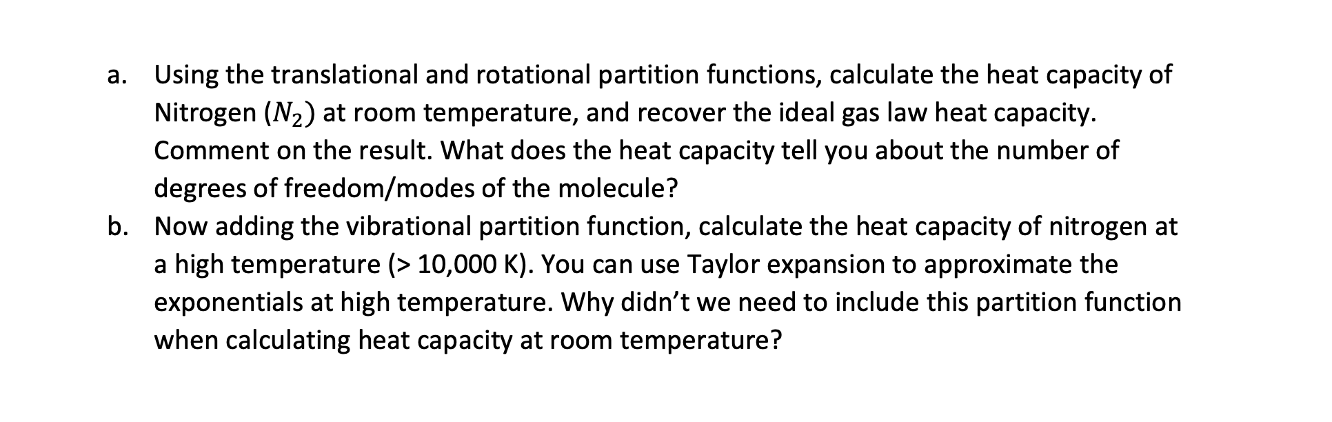 Solved The partition function of a molecule can be | Chegg.com