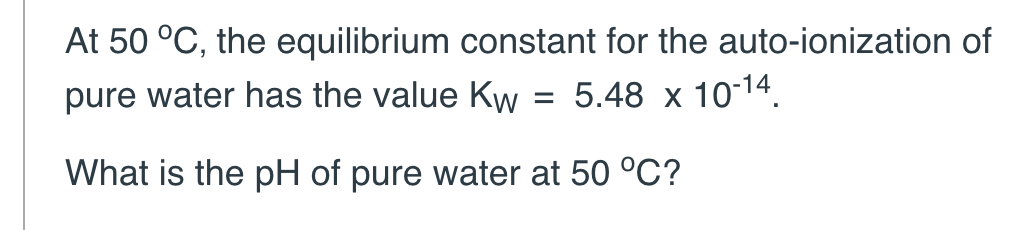 Solved At 50 °c The Equilibrium Constant For The