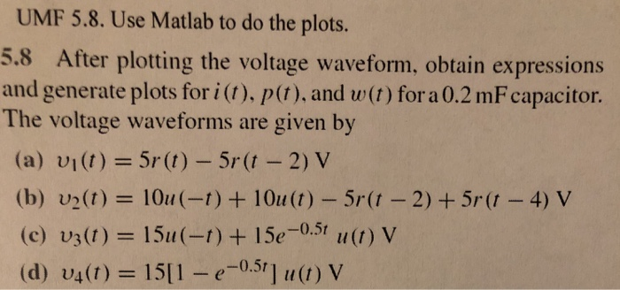Solved UMF 5.8. Use Matlab to do the plots. 5.8 After | Chegg.com