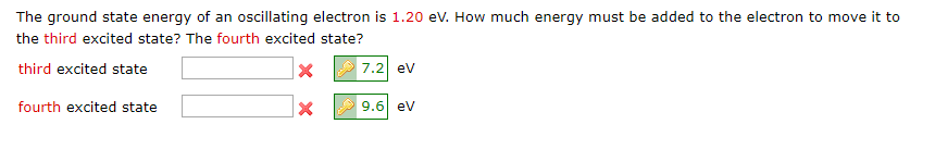 Solved The ground state energy of an oscillating electron is | Chegg.com