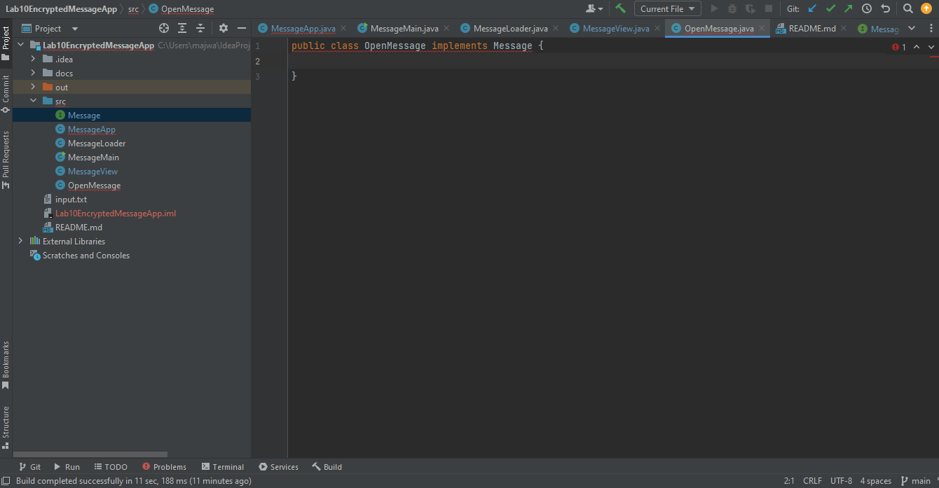 Solved Class OpenMessage Object OpenMessage All | Chegg.com