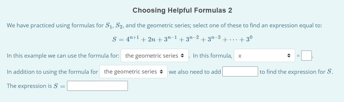 Solved Choosing Helpful Formulas 1 We have practiced using | Chegg.com