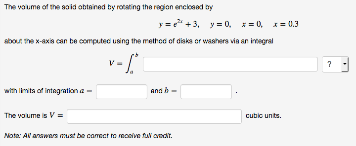 Solved The volume of the solid obtained by rotating the | Chegg.com