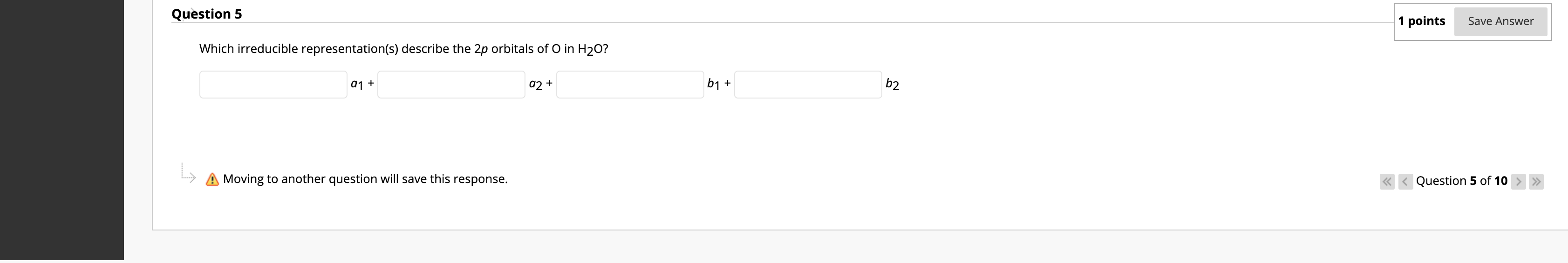 Solved Question 5 1 points Save Answer Which irreducible | Chegg.com