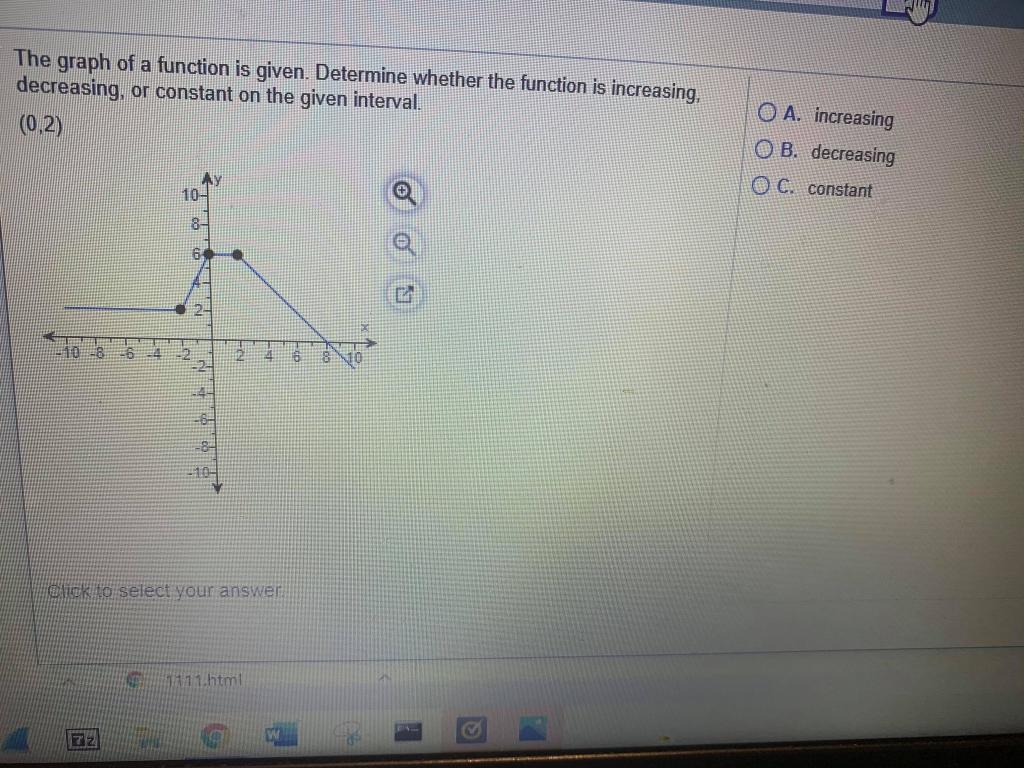 Solved The graph of a function is given. Determine whether | Chegg.com