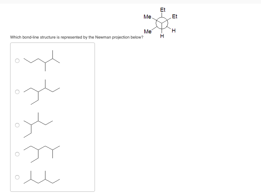 Solved Et Me Et H Me Which bondline structure is