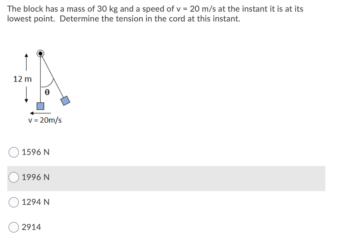 Solved The Block Has A Mass Of 30 Kg And A Speed Of V = 20 | Chegg.com