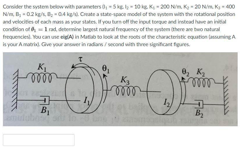 Solved Engineering Dynamic Systems Problem: Consider the | Chegg.com