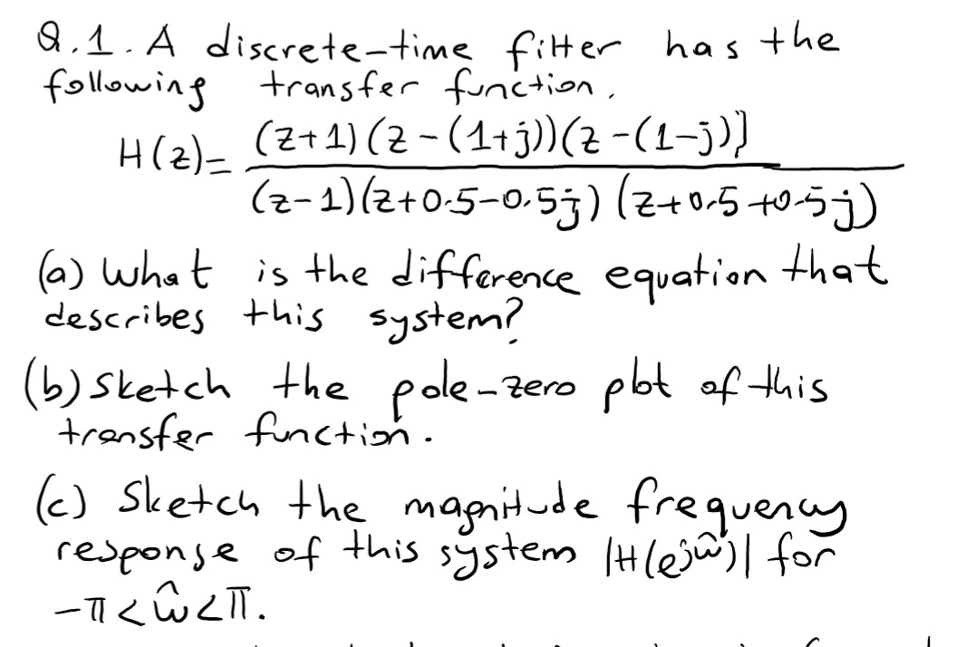 Solved A What Is The Difference Equation That Describes Chegg Com