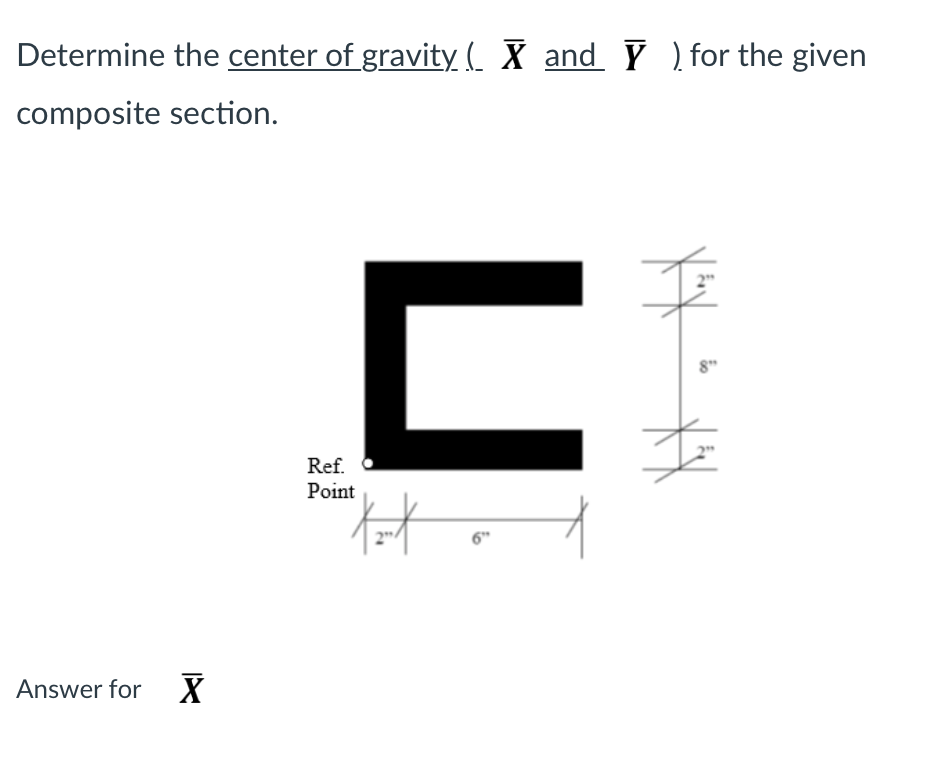 Solved Determine the center of gravity ( X and Y ) for the | Chegg.com
