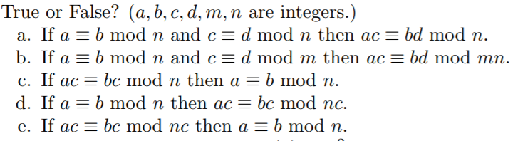 Solved If You Could Explain Why An Answer Is True False Chegg Com