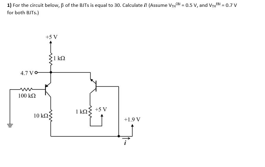 Solved 1 For The Circuit Below Ss Of The Bjts Is Equal T Chegg Com