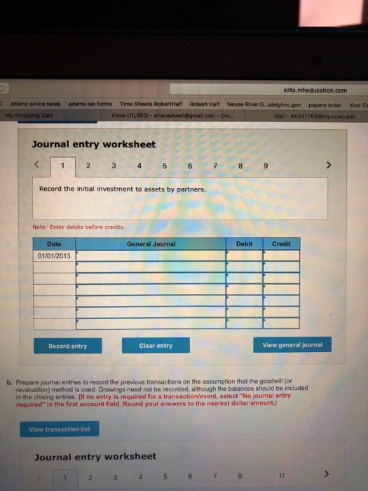 Solved ezto.mheducatio dobe ID adams online taxes adams tax | Chegg.com