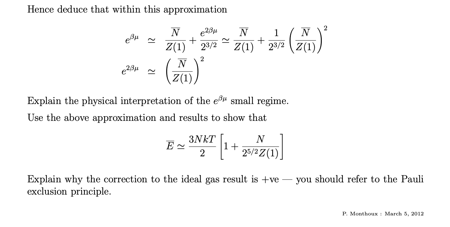 Solved 8 74 Energy Of The Electron Gas The Mean Energy Of Chegg Com