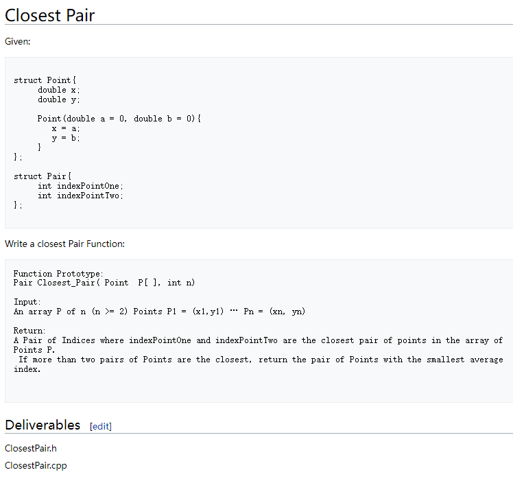 Solved Closest Pair Given: struct Point double x: double y = | Chegg.com