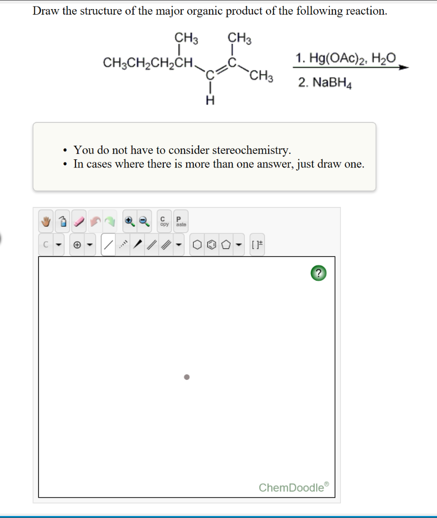 Solved Draw The Structure Of The Major Organic Product Of Chegg Com