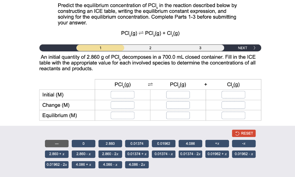 Solved Predict The Equilibrium Concentration Of PCl5 In The | Chegg.com