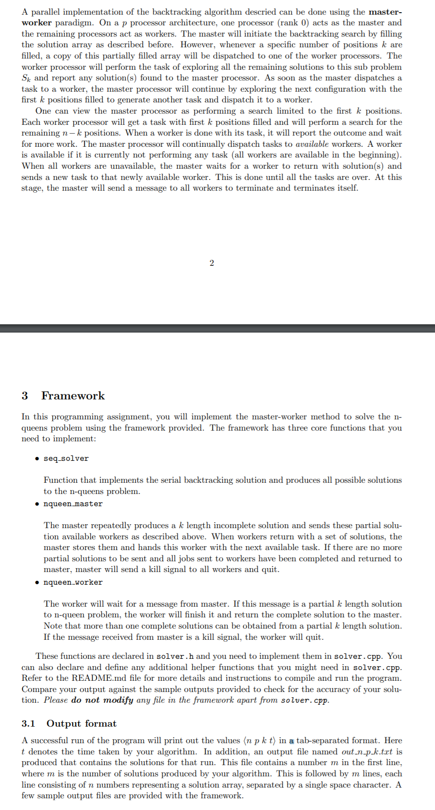 Write a parallel algorithm in C to solve the n-queens | Chegg.com