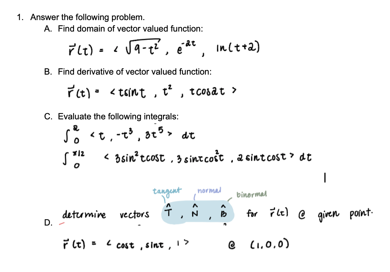 Solved 1 Answer The Following Problem A Find Domain Of Chegg Com