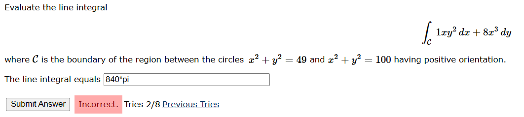 Solved Evaluate the line integral ∫C1xy2dx+8x3dy where C is | Chegg.com