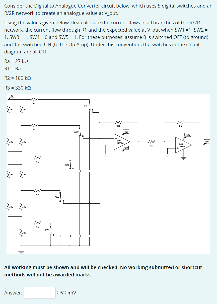 Solved Consider The Digital To Analogue Converter Circuit | Chegg.com