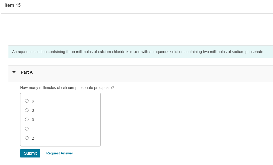 Solved How many millimoles of calcium phosphate precipitate?