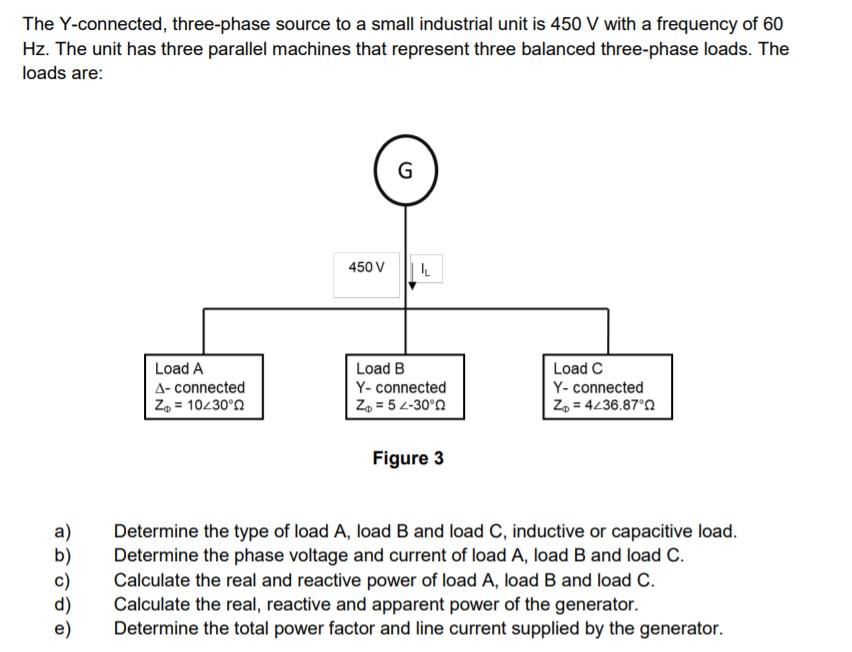 Solved The Y-connected, three-phase source to a small | Chegg.com