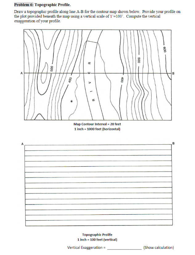 [Solved]: Problem 6: Topographic Profile. Draw A Topograph