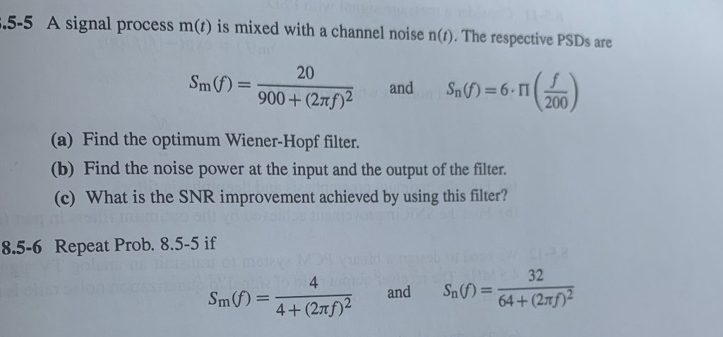 5.5-5 A signal process m(t) is mixed with a channel | Chegg.com