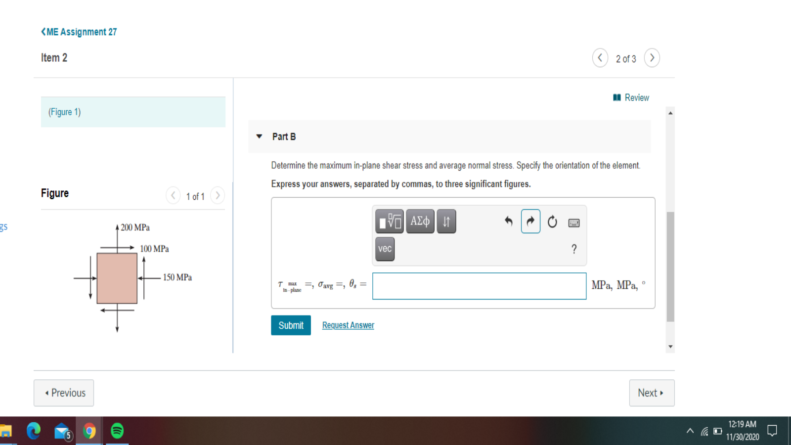 Solved Review (Figure 1) Part B Determine the maximum | Chegg.com