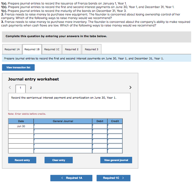 Solved 1(a). Prepare Journal Entries To Record The Issuance | Chegg.com