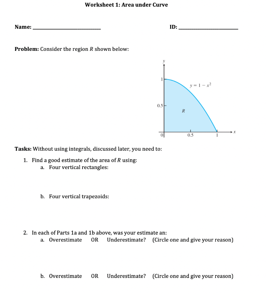 Worksheet 1: Area under Curve Name: ID: Problem: | Chegg.com worksheet-1-area-under-curve-name-id-problem-chegg-com