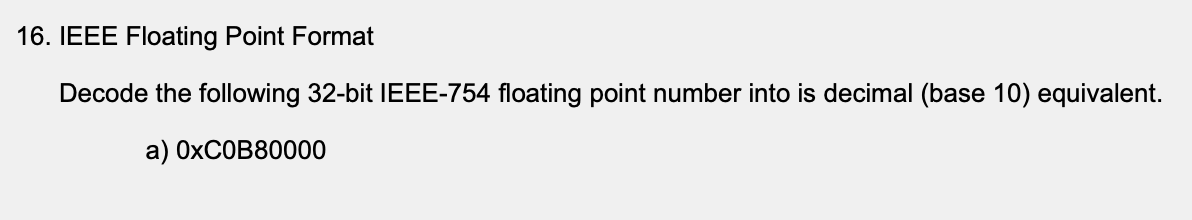 ieee 754 16 bit floating point format