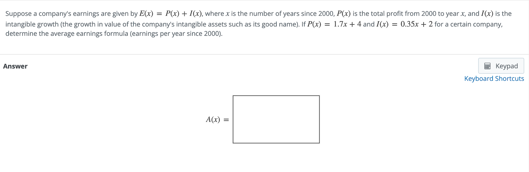 Solved Suppose A Company's Earnings Are Given By | Chegg.com