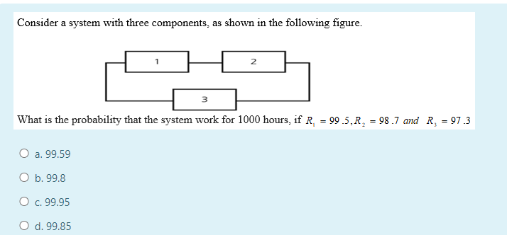 Solved Consider A System With Three Components, As Shown In | Chegg.com