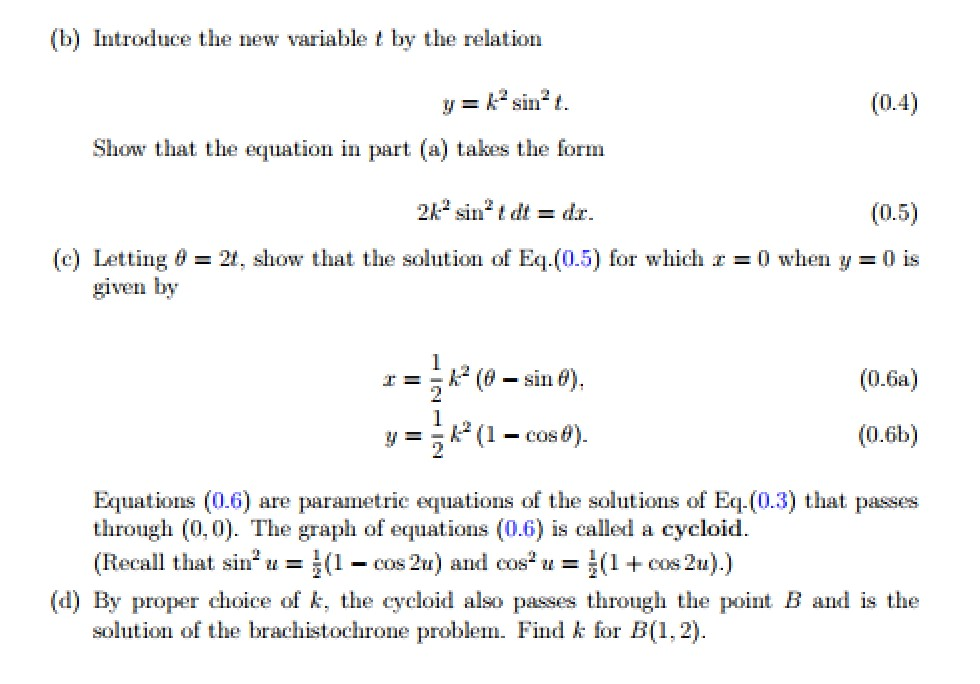 4. (Brachistochrone Problem) One of the famous | Chegg.com