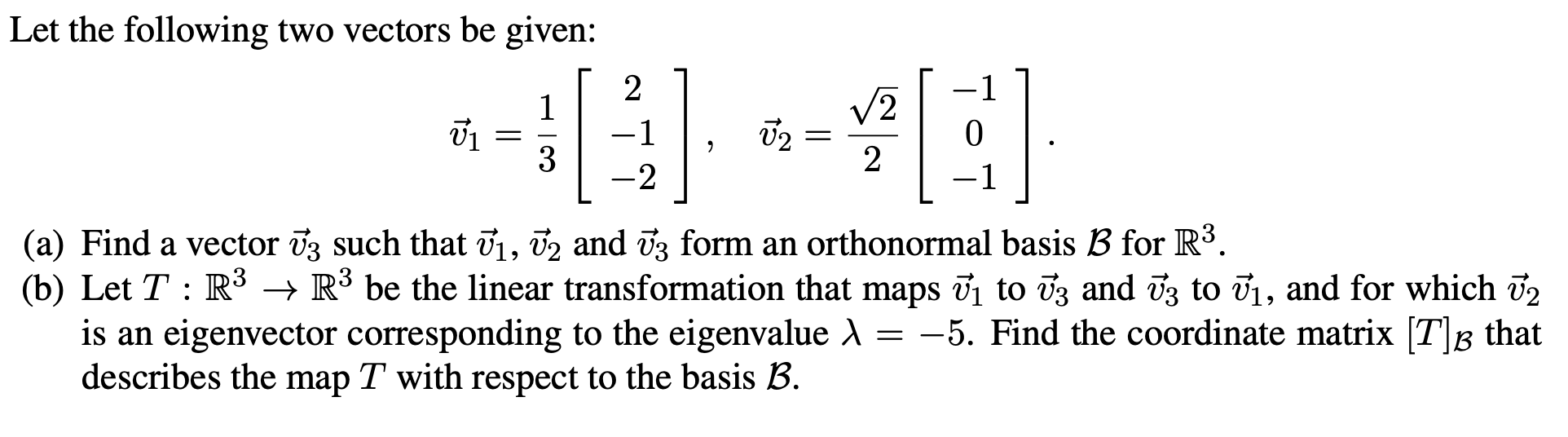 Solved Let the following two vectors be given: 2 1 12 ปี1 ū2 | Chegg.com