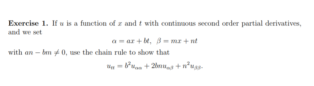 Solved Exercise 1. If u is a function of r and t with | Chegg.com