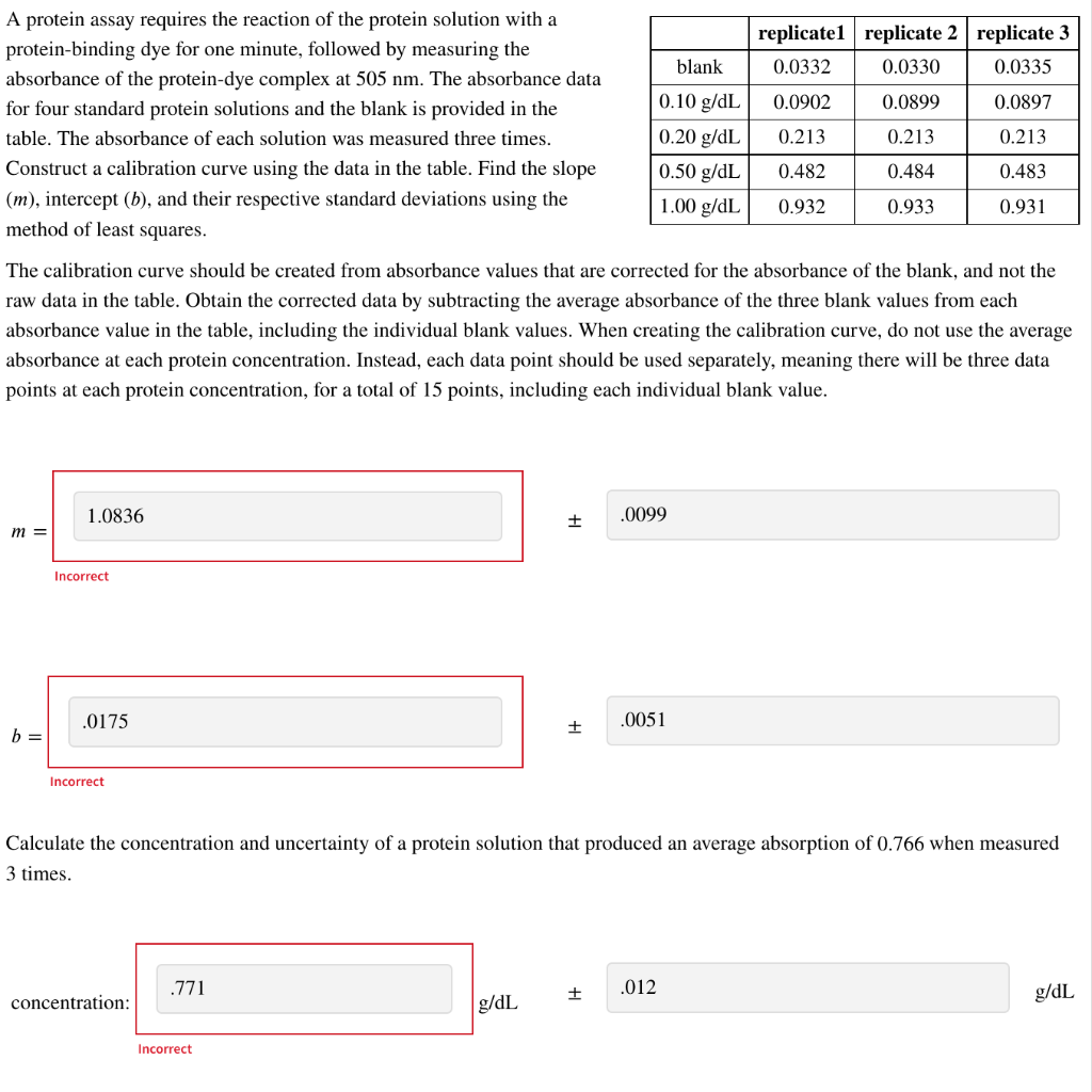 Solved A protein assay requires the reaction of the protein | Chegg.com