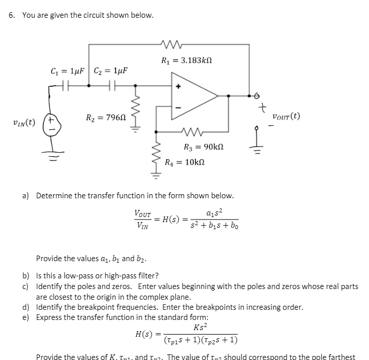 Solved 6. You are given the circuit shown below. Ry = | Chegg.com